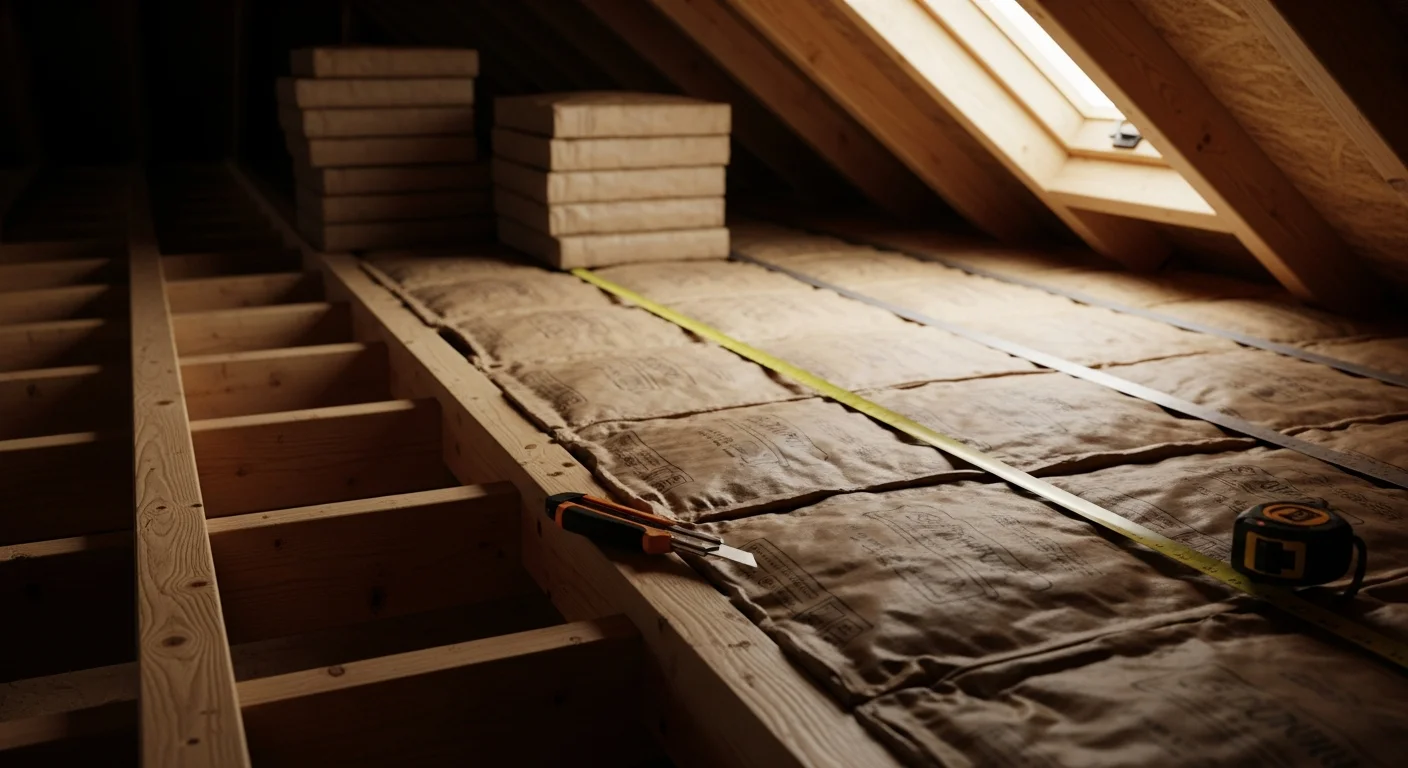 A contractor installing pre-cut insulation batts into open wall cavities inside a Casper, Wyoming residential home. The batts fit flush between wood studs with no visible gaps, showing proper coverage before drywall installation.